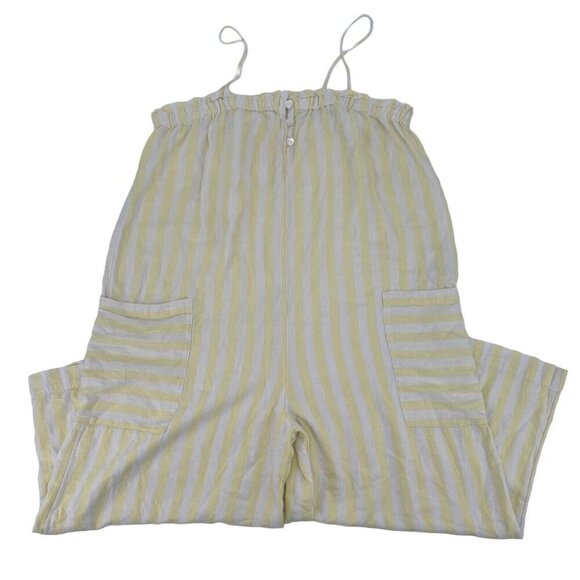 Stoney Clover Ln X Target Size Large Yellow White Stripe Linen Blend Jumpsuit - Picture 2 of 12